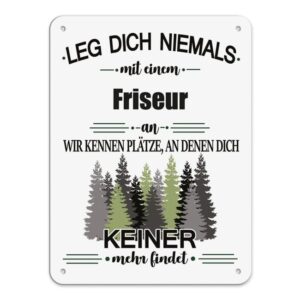 Originelles und lustiges Berufe-Blechschild für den coolsten Friseur. Das perfekte Geschenk für Kollegen und Freunde