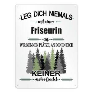 Originelles und lustiges Berufe-Blechschild für die coolste Friseurin. Das perfekte Geschenk für Kolleginnen und Freunde