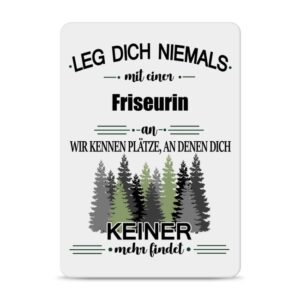 Originelles und lustiges Berufe-Blechschild für die coolste Friseurin. Das perfekte Geschenk für Kolleginnen und Freunde