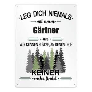 Originelles und lustiges Berufe-Blechschild für den coolsten Gärtner. Das perfekte Geschenk für Kollegen und Freunde