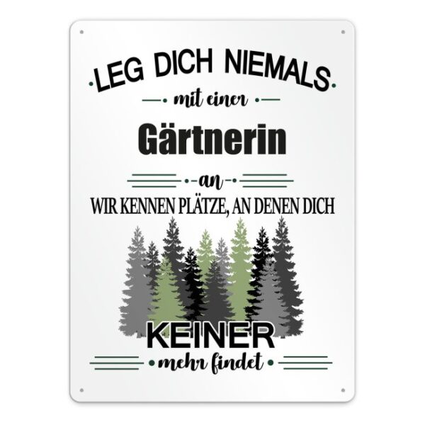 Originelles und lustiges Berufe-Blechschild für die coolste Gärtnerin. Das perfekte Geschenk für Kolleginnen und Freunde