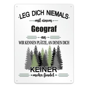 Originelles und lustiges Berufe-Blechschild für den coolsten Geograf. Das perfekte Geschenk für Kollegen und Freunde