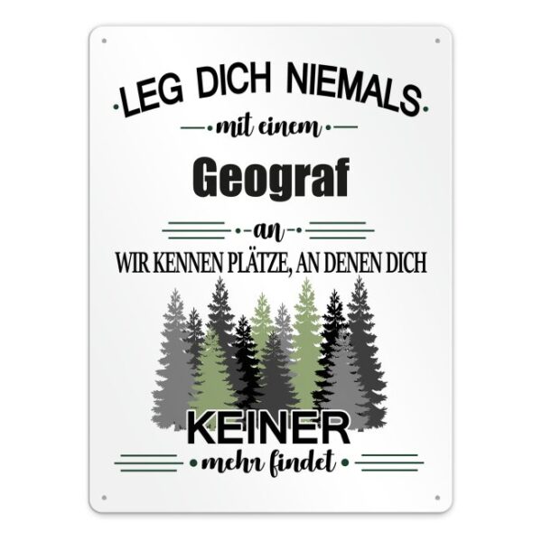 Originelles und lustiges Berufe-Blechschild für den coolsten Geograf. Das perfekte Geschenk für Kollegen und Freunde