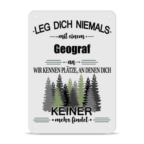 Originelles und lustiges Berufe-Blechschild für den coolsten Geograf. Das perfekte Geschenk für Kollegen und Freunde