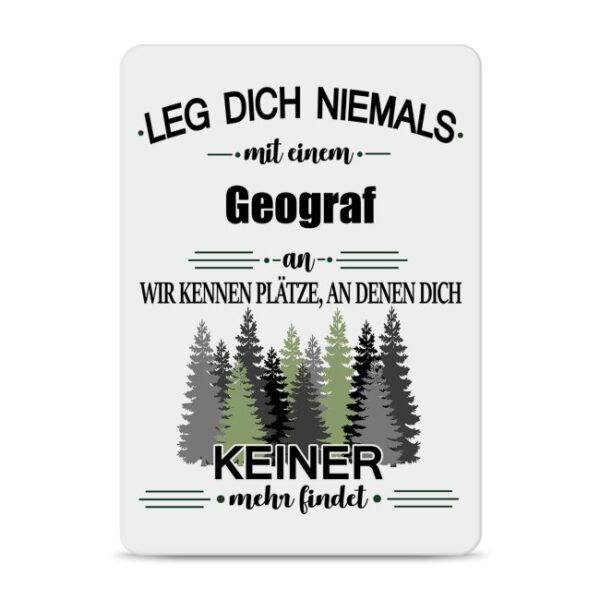 Originelles und lustiges Berufe-Blechschild für den coolsten Geograf. Das perfekte Geschenk für Kollegen und Freunde