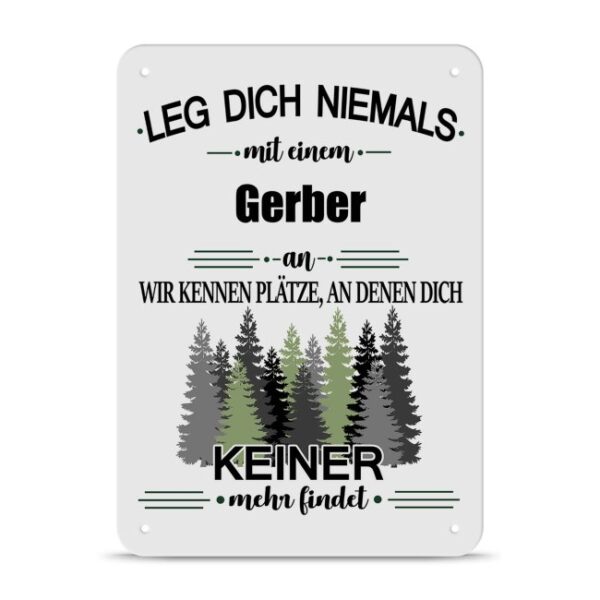 Originelles und lustiges Berufe-Blechschild für den coolsten Gerber. Das perfekte Geschenk für Kollegen und Freunde