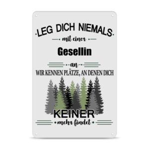 Originelles und lustiges Berufe-Blechschild für die coolste Gesellin. Das perfekte Geschenk für Kolleginnen und Freunde