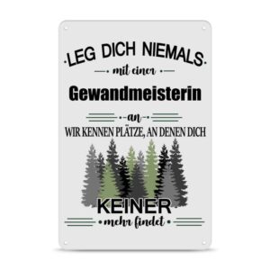 Originelles und lustiges Berufe-Blechschild für die coolste Gewandmeisterin. Das perfekte Geschenk für Kolleginnen und Freunde