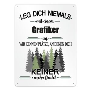 Originelles und lustiges Berufe-Blechschild für den coolsten Grafiker. Das perfekte Geschenk für Kollegen und Freunde