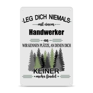 Originelles und lustiges Berufe-Blechschild für den coolsten Handwerker. Das perfekte Geschenk für Kollegen und Freunde