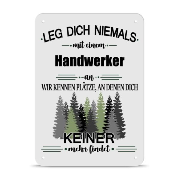 Originelles und lustiges Berufe-Blechschild für den coolsten Handwerker. Das perfekte Geschenk für Kollegen und Freunde