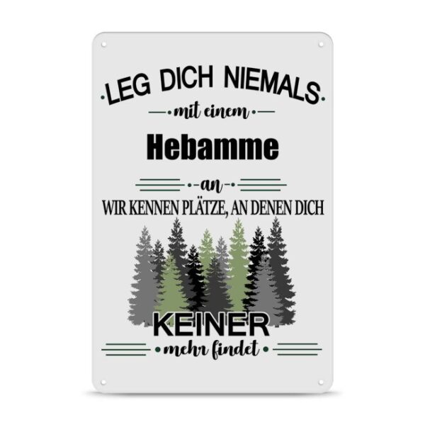 Originelles und lustiges Berufe-Blechschild für die coolste Hebamme. Das perfekte Geschenk für Kolleginnen und Freunde