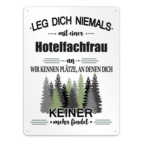 Originelles und lustiges Berufe-Blechschild für die coolste Hotelfachfrau. Das perfekte Geschenk für Kolleginnen und Freunde