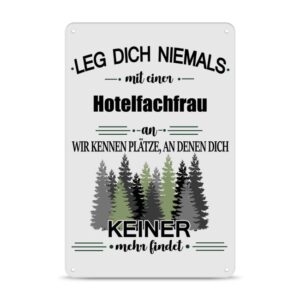 Originelles und lustiges Berufe-Blechschild für die coolste Hotelfachfrau. Das perfekte Geschenk für Kolleginnen und Freunde