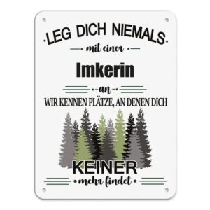 Originelles und lustiges Berufe-Blechschild für die coolste Imkerin. Das perfekte Geschenk für Kolleginnen und Freunde