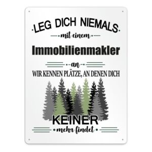 Originelles und lustiges Berufe-Blechschild für den coolsten Immobilienmakler. Das perfekte Geschenk für Kollegen und Freunde