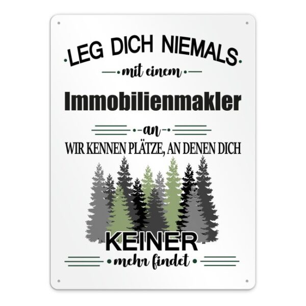 Originelles und lustiges Berufe-Blechschild für den coolsten Immobilienmakler. Das perfekte Geschenk für Kollegen und Freunde