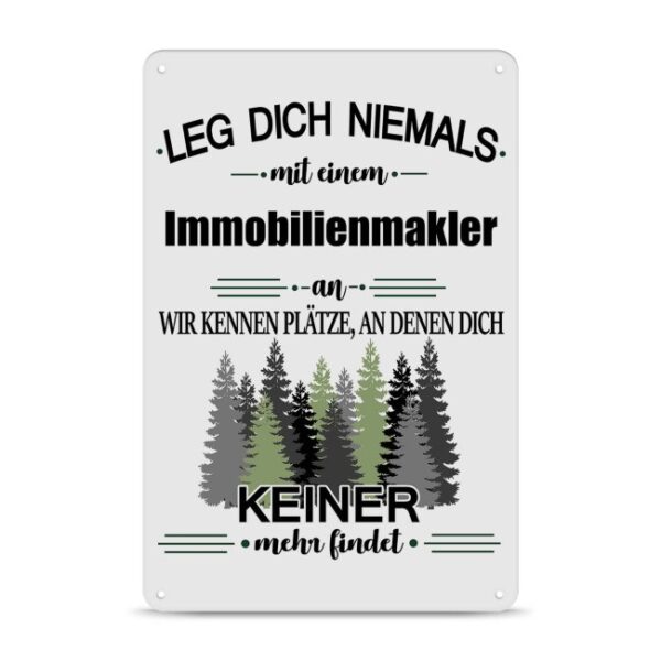 Originelles und lustiges Berufe-Blechschild für den coolsten Immobilienmakler. Das perfekte Geschenk für Kollegen und Freunde