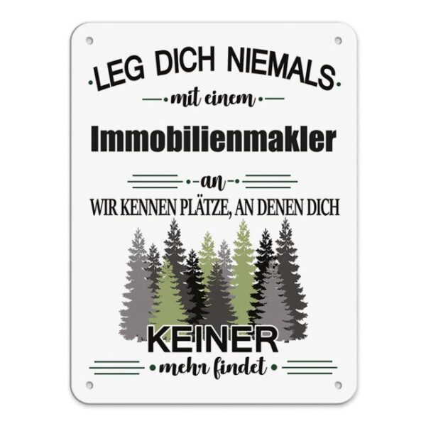 Originelles und lustiges Berufe-Blechschild für den coolsten Immobilienmakler. Das perfekte Geschenk für Kollegen und Freunde