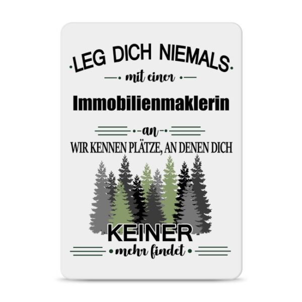 Originelles und lustiges Berufe-Blechschild für die coolste Immobilienmaklerin. Das perfekte Geschenk für Kolleginnen und Freunde