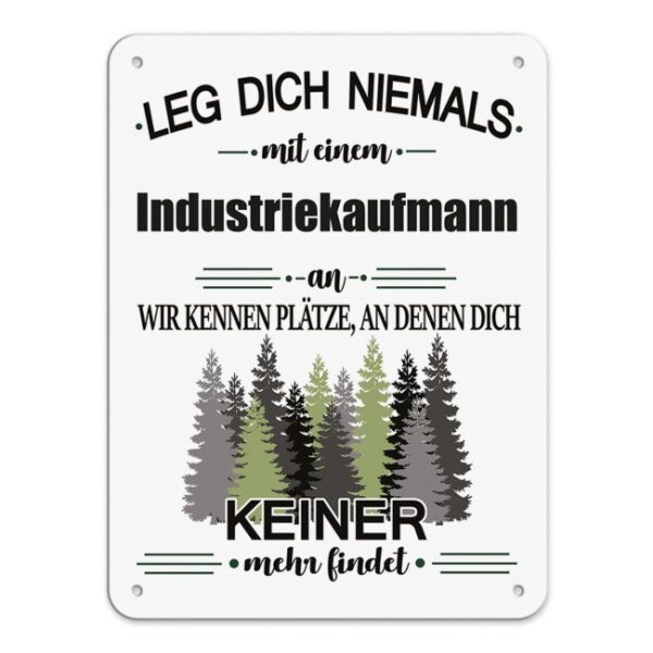 Originelles und lustiges Berufe-Blechschild für den coolsten Industriekaufmann. Das perfekte Geschenk für Kollegen und Freunde