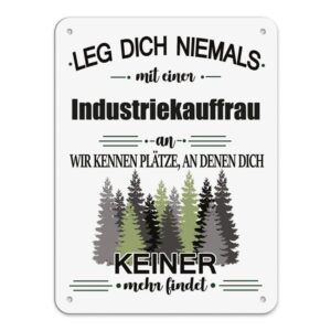 Originelles und lustiges Berufe-Blechschild für die coolste Industriekauffrau. Das perfekte Geschenk für Kolleginnen und Freunde