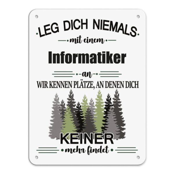 Originelles und lustiges Berufe-Blechschild für den coolsten Informatiker. Das perfekte Geschenk für Kollegen und Freunde