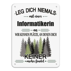 Originelles und lustiges Berufe-Blechschild für die coolste Informatikerin. Das perfekte Geschenk für Kolleginnen und Freunde