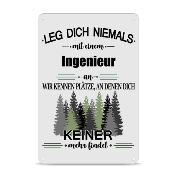 Originelles und lustiges Berufe-Blechschild für den coolsten Ingenieur. Das perfekte Geschenk für Kollegen und Freunde