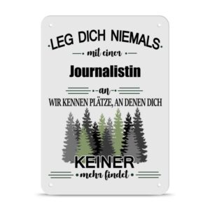 Originelles und lustiges Berufe-Blechschild für die coolste Journalistin. Das perfekte Geschenk für Kolleginnen und Freunde