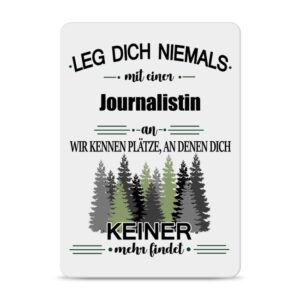 Originelles und lustiges Berufe-Blechschild für die coolste Journalistin. Das perfekte Geschenk für Kolleginnen und Freunde