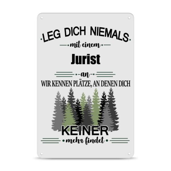 Originelles und lustiges Berufe-Blechschild für den coolsten Jurist. Das perfekte Geschenk für Kollegen und Freunde