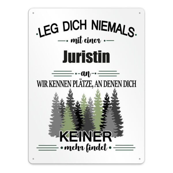 Originelles und lustiges Berufe-Blechschild für die coolste Juristin. Das perfekte Geschenk für Kolleginnen und Freunde