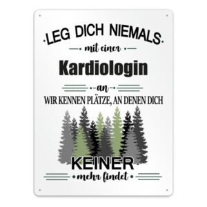 Originelles und lustiges Berufe-Blechschild für die coolste Kardiologin. Das perfekte Geschenk für Kolleginnen und Freunde