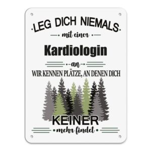 Originelles und lustiges Berufe-Blechschild für die coolste Kardiologin. Das perfekte Geschenk für Kolleginnen und Freunde