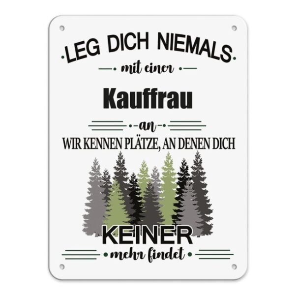 Originelles und lustiges Berufe-Blechschild für die coolste Kauffrau. Das perfekte Geschenk für Kolleginnen und Freunde