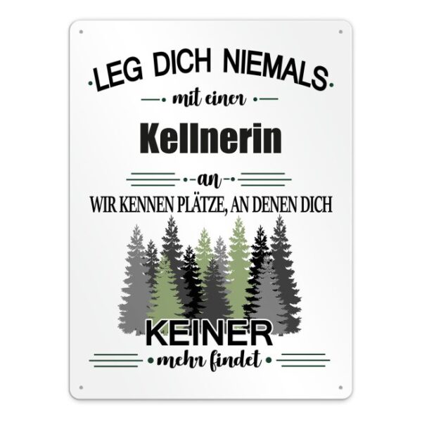 Originelles und lustiges Berufe-Blechschild für die coolste Kellnerin. Das perfekte Geschenk für Kolleginnen und Freunde