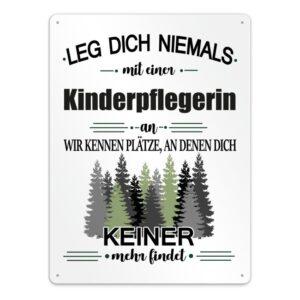 Originelles und lustiges Berufe-Blechschild für die coolste Kinderpflegerin. Das perfekte Geschenk für Kolleginnen und Freunde