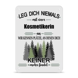 Originelles und lustiges Berufe-Blechschild für die coolste Kosmetikerin. Das perfekte Geschenk für Kolleginnen und Freunde