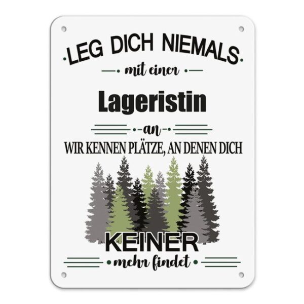 Originelles und lustiges Berufe-Blechschild für die coolste Lageristin. Das perfekte Geschenk für Kolleginnen und Freunde