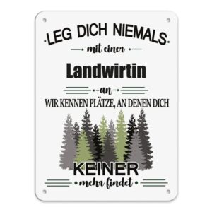 Originelles und lustiges Berufe-Blechschild für die coolste Landwirtin. Das perfekte Geschenk für Kolleginnen und Freunde