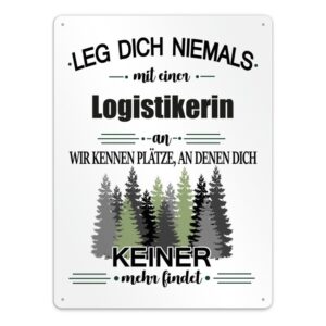 Originelles und lustiges Berufe-Blechschild für die coolste Logistikerin. Das perfekte Geschenk für Kolleginnen und Freunde