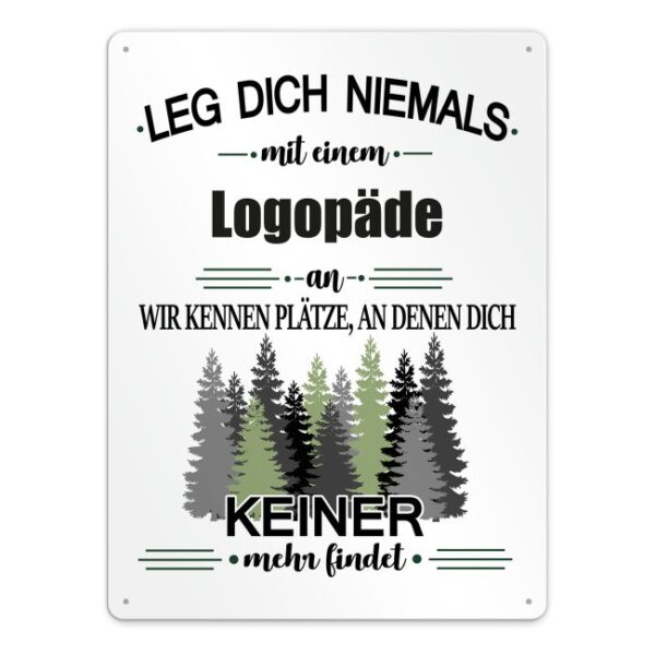 Originelles und lustiges Berufe-Blechschild für den coolsten Logopäde. Das perfekte Geschenk für Kollegen und Freunde