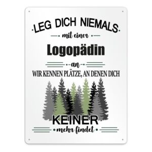 Originelles und lustiges Berufe-Blechschild für die coolste Logopädin. Das perfekte Geschenk für Kolleginnen und Freunde