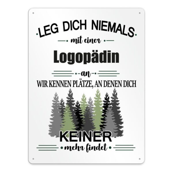 Originelles und lustiges Berufe-Blechschild für die coolste Logopädin. Das perfekte Geschenk für Kolleginnen und Freunde