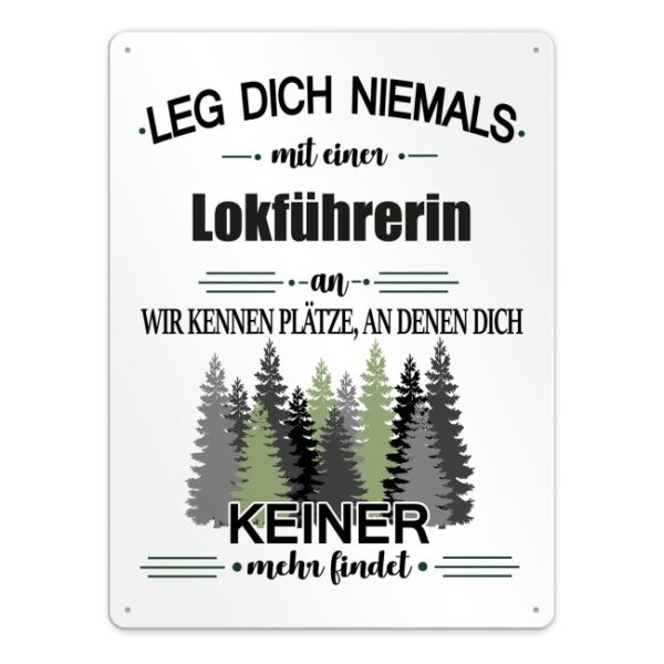 Originelles und lustiges Berufe-Blechschild für die coolste Lokführerin. Das perfekte Geschenk für Kolleginnen und Freunde