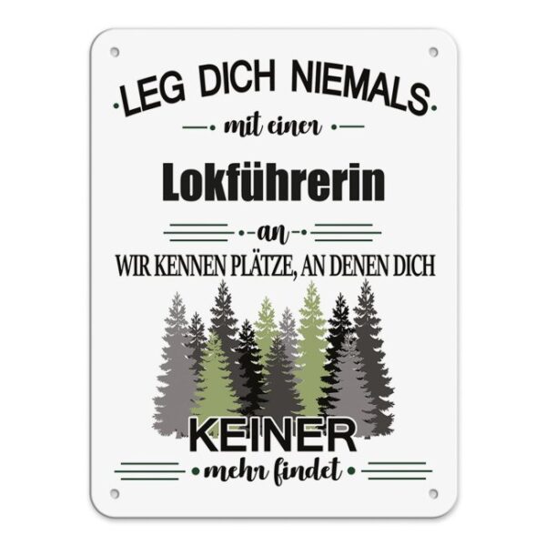 Originelles und lustiges Berufe-Blechschild für die coolste Lokführerin. Das perfekte Geschenk für Kolleginnen und Freunde