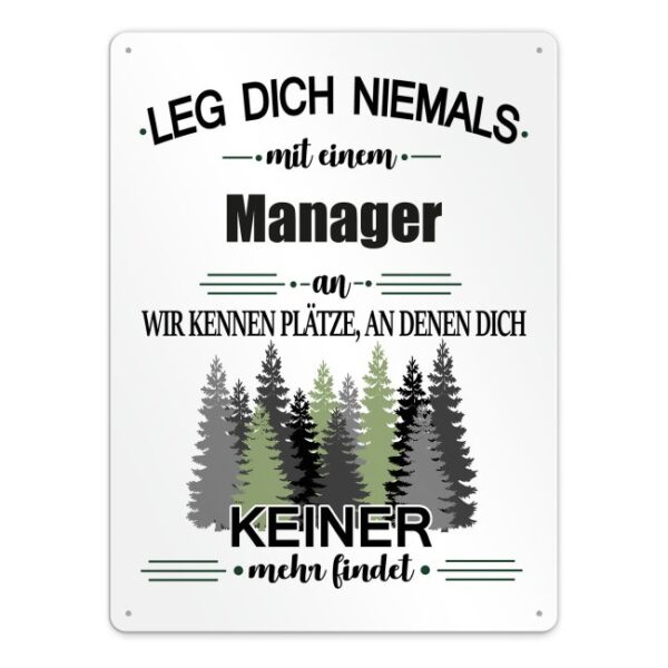 Originelles und lustiges Berufe-Blechschild für den coolsten Manager. Das perfekte Geschenk für Kollegen und Freunde