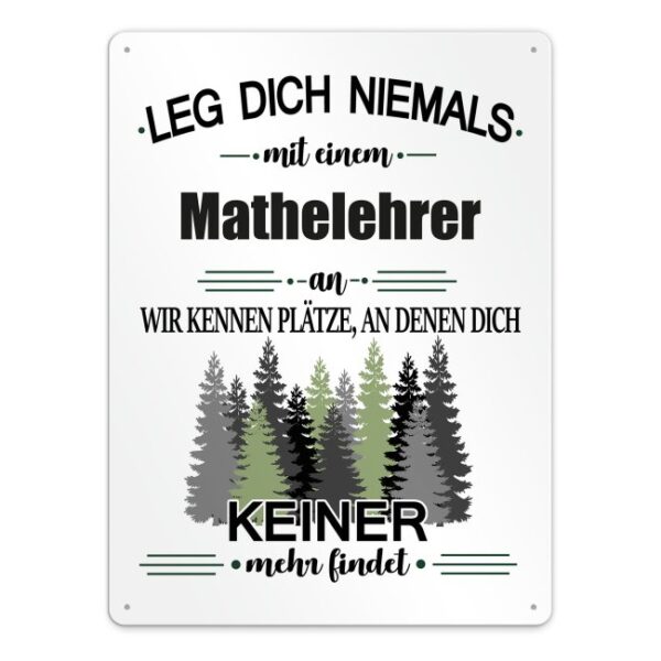 Originelles und lustiges Berufe-Blechschild für den coolsten Mathelehrer. Das perfekte Geschenk für Kollegen und Freunde