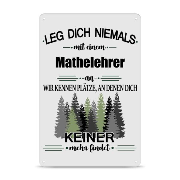 Originelles und lustiges Berufe-Blechschild für den coolsten Mathelehrer. Das perfekte Geschenk für Kollegen und Freunde